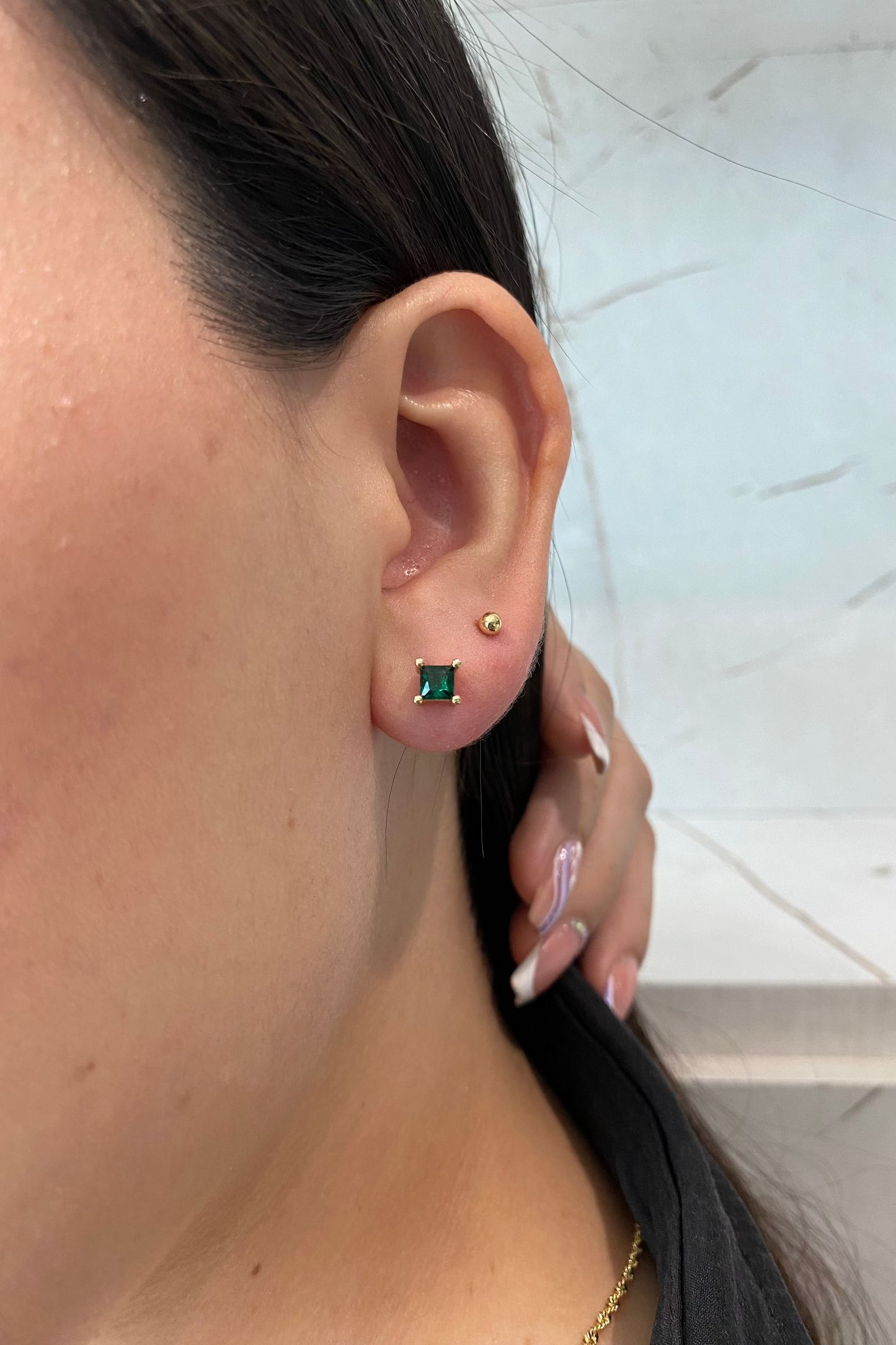 Topo piedra verde cuadrado. Ref:589