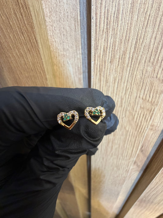 Topos corazón piedra verde