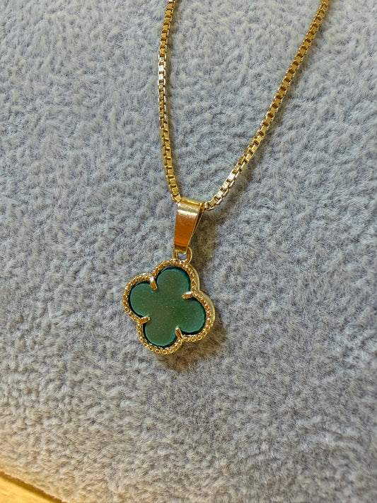 Cadena veneciana - Dije trébol verde