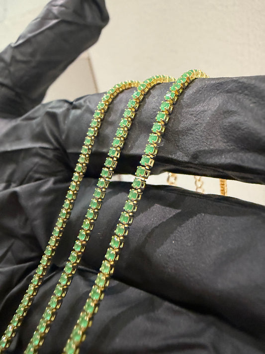 Pulsera tennis verde. Ref:154