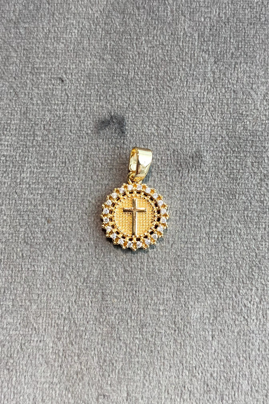 Dije cruz circulo. Ref:848