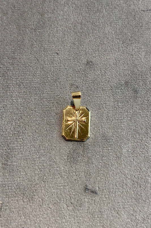 Dije cruz placa destellos. Ref:859