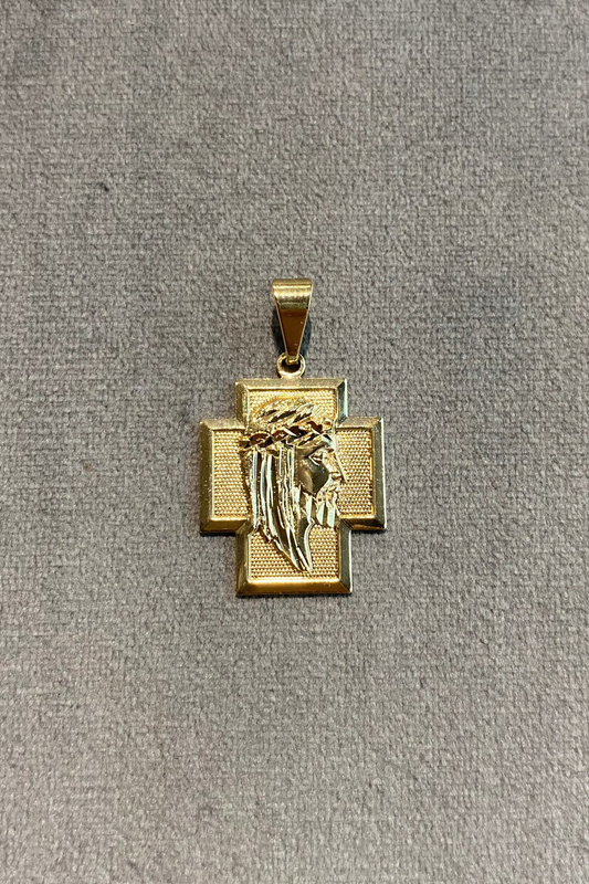 Dije cruz rostro. Ref:1039