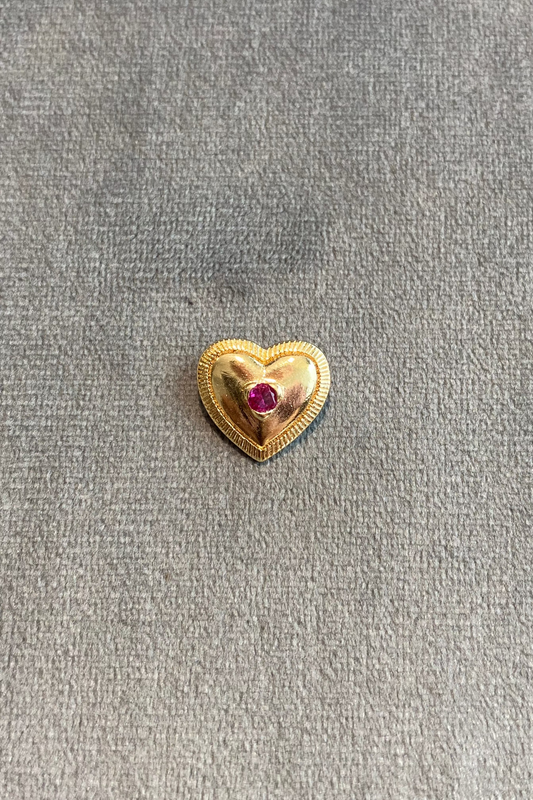 Dije corazón piedra morada. Ref:970