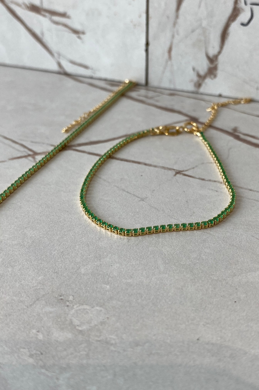 Pulsera zafiro verde. Ref:154