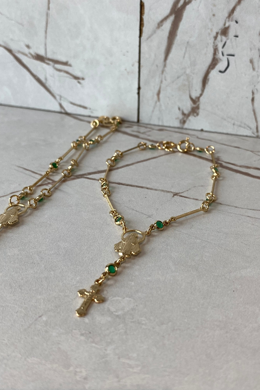 Pulsera milagrosa piedras verdes. Ref:268