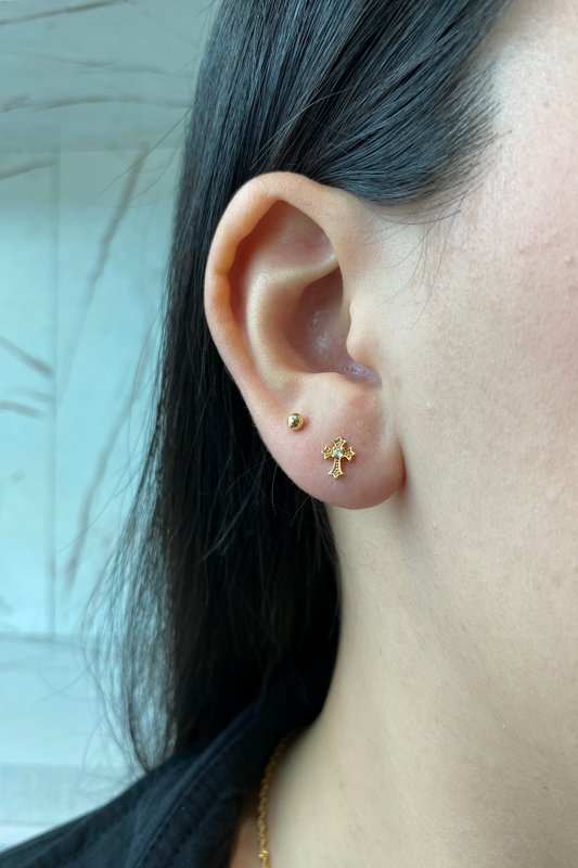 Topo cruz diamantada. Ref:1038